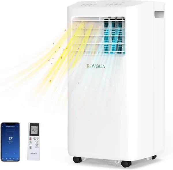 WiFi Enabled 10000 BTU Portable Air Conditioner with Heat 4-in-1 Cooler Heater Dehumidifier Fan Room Mobile