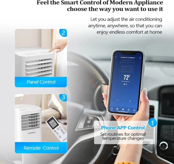 WiFi Enabled 10000 BTU Portable Air Conditioner with Heat 4-in-1 Cooler Heater Dehumidifier Fan Room Mobile - Image 4