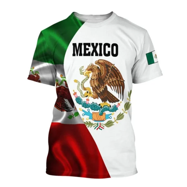 Summer Mexico T-Shirts Mexican Flag 3D Print Streetwear Boys Girls Fashion Short Sleeve T Shirt Kids Tees Tops Clothing