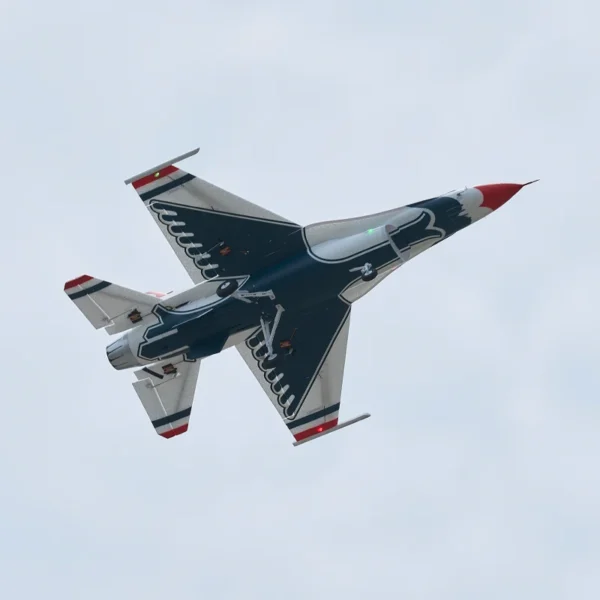 F-16 fighter jet in flight.