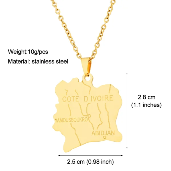 Gold Cte d'Ivoire necklace pendant.