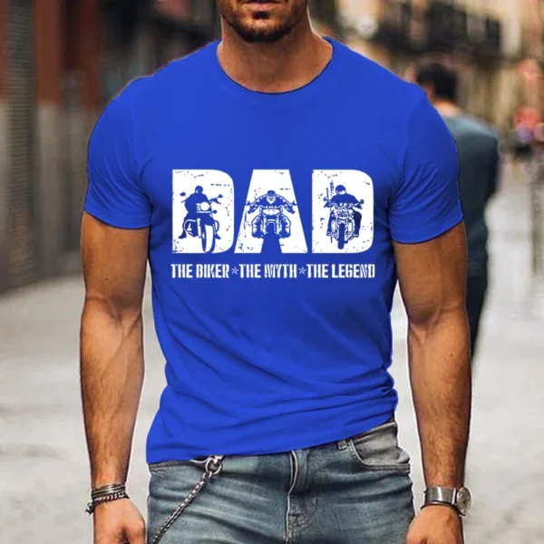 Men T Shirt Dad The Biker The Legend Print Summer Top Tees Men Black Harajuku Fashion Tshirts Father's Day O-neck Street T-Shirt - Image 2