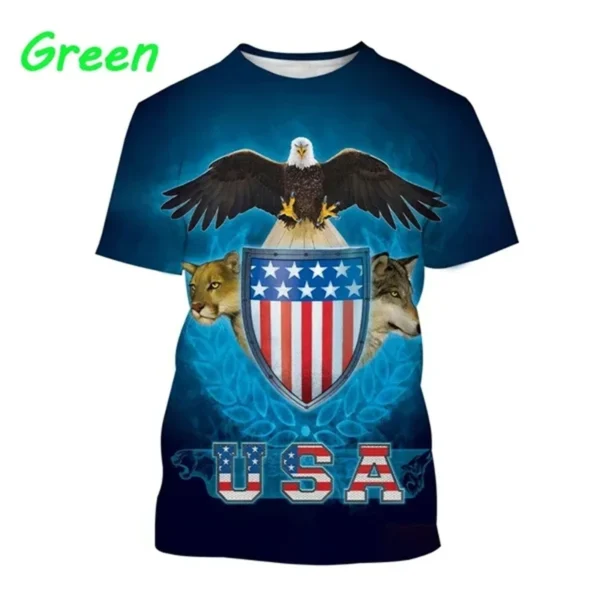 3D American Eagle Flag Printed T Shirt US USA Stripe Emblem Men T-shirt Independence Day Womens Clothing Patriotic Kids Tops Tee - Image 6