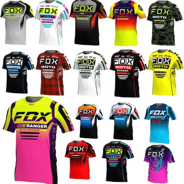 2024 Men's Downhill Jerseys RangerFox Mountain Bike MTB Shirts Offroad DH Motorcycle Jersey Motocross Sportwear Racing Bike