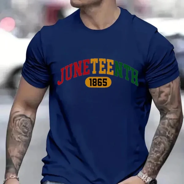 Juneteenth Mens T-Shirt Black Lives Matter T Shirts for Men Summer Streetwear Fashion Casual Shirt Freeish Since 1865 T-Shirts