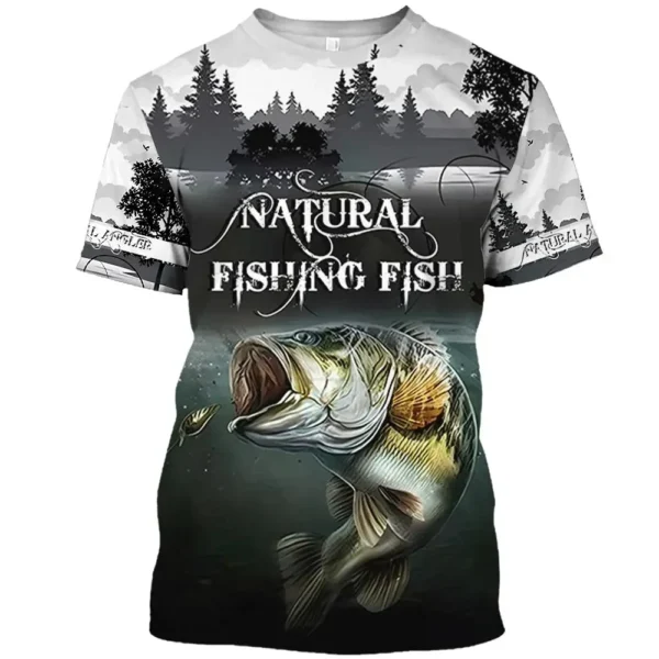 Fish Graphic Oversize Short Sleeve T-shirts For Men Wholesale High Quailty Low Price Fish Club Wear T shirts Fishing Clothing - Image 5