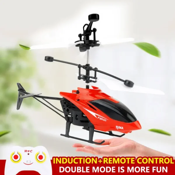 Remote Control Airplane Helicopter Flying Mini Interaction Airplane Gesture Sensing Children Flashing Light Aircraft Kids Toy - Image 4