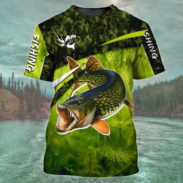 Fish Graphic Oversize Short Sleeve T-shirts For Men Wholesale High Quailty Low Price Fish Club Wear T shirts Fishing Clothing