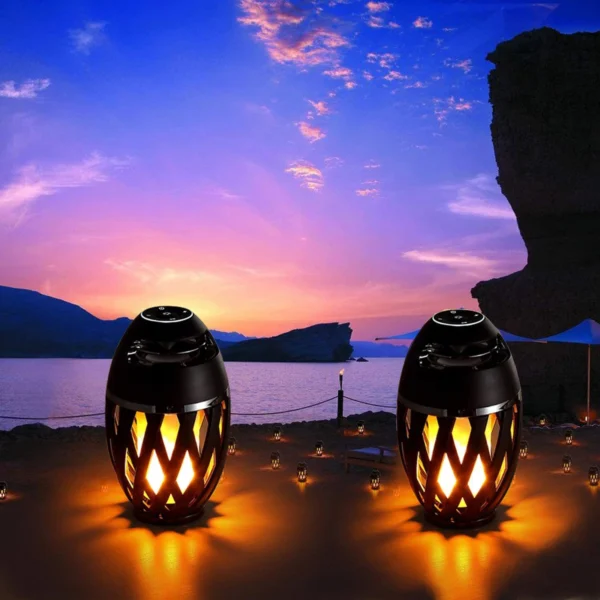 LED Flame Table Lamp Atmosphere Bluetooth Speaker Night Light for Indoor Outdoor Torch Atmosphere Bluetooth Speakers Waterproof - Image 3