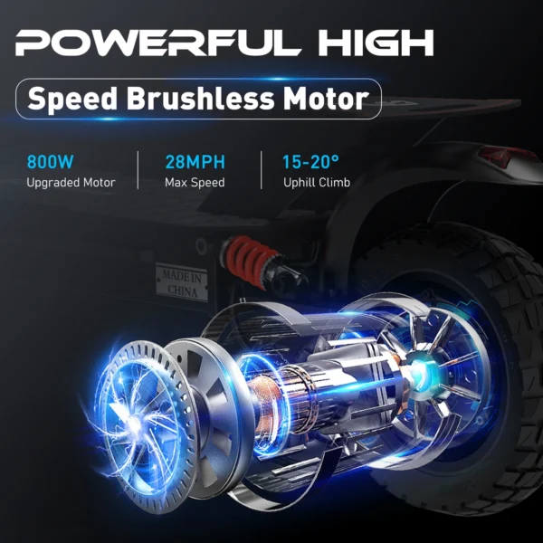 Electric scooter motor with blue sparks.