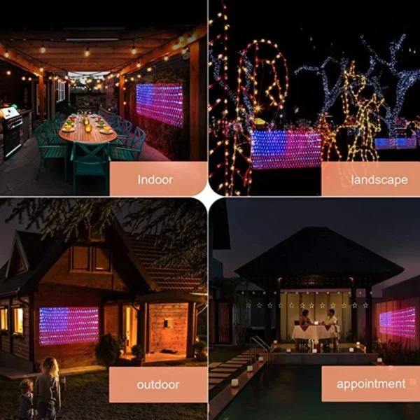 American Flag Lights Outdoor 420 LED String Lights Waterproof USA Flag Outdoor Party Decor for Independence Day Memorial Day - Image 6