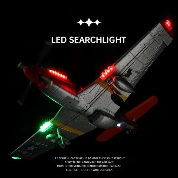 Airplane with red and green LED lights.