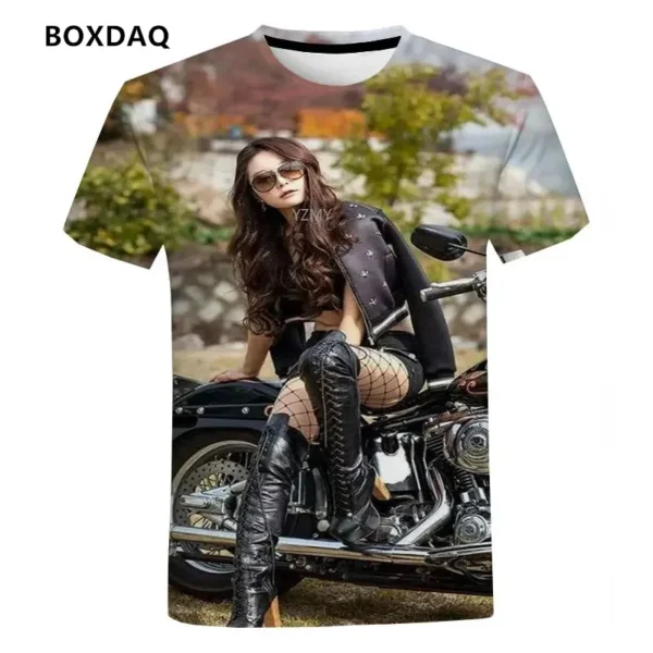 Hot Selling Men/Women T-Shirts Locomotive Pattern 3D Printed Short Sleeve Tee Hip Hop Men Tops Fashion Street Motorcycle T Shirt - Image 4