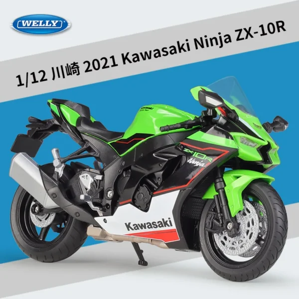 Welly 1:12 Kawasaki 2021 Ninja Zx 10r Heavy-duty Motorcycle Imitation Alloy Model Toy Collection Display Gifts