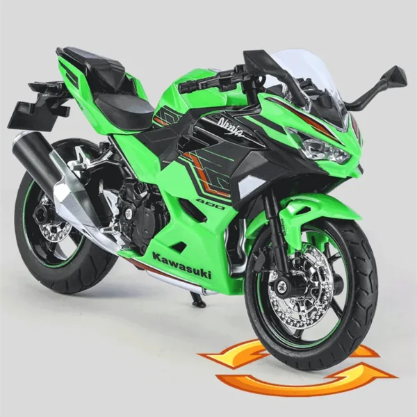 1:12 Kawasaki Ninja 400 Alloy Sports Motorcycle Model Diecast Street Race Motorcycle Model Simulation Sound and Light Kids Gifts - Image 2