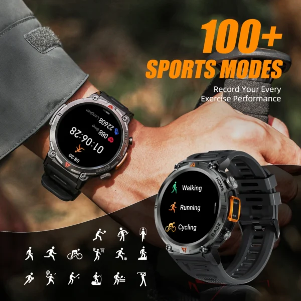 Smartwatch with 100+ sports modes.