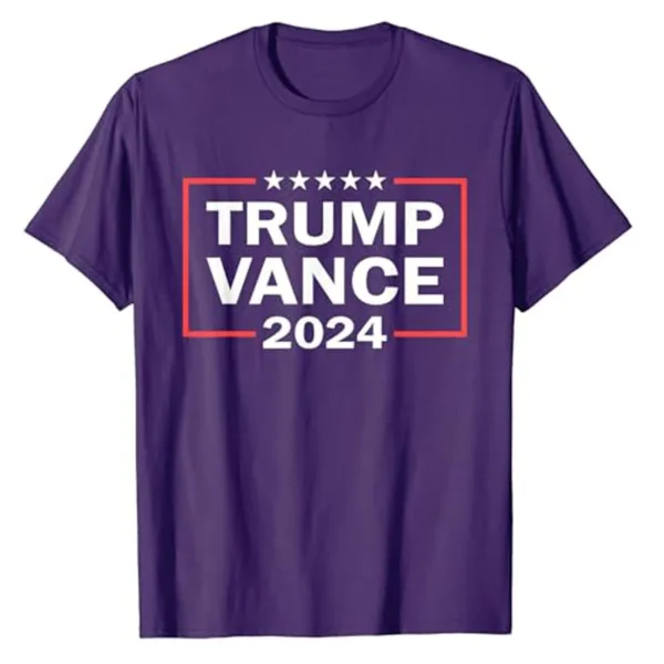 Trump Vance 2024 Vintage Patriotic T-Shirt President VP USA Election Campaign Tee US Flag Print Graphic Outfit Short Sleeve Tops - Image 4