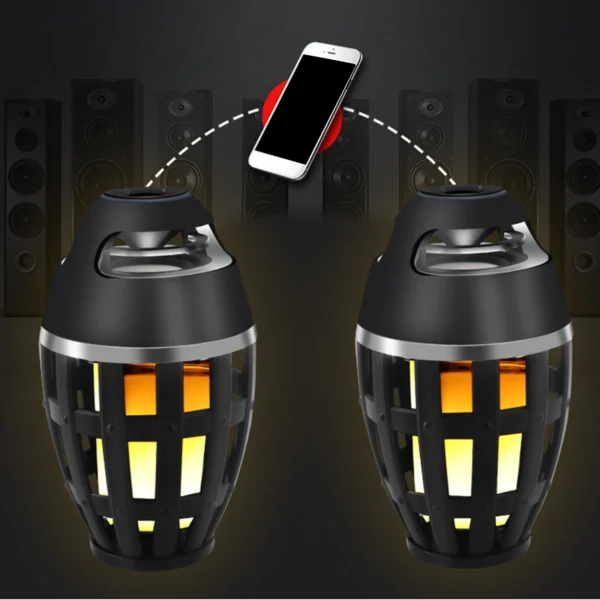 LED Flame Table Lamp Atmosphere Bluetooth Speaker Night Light for Indoor Outdoor Torch Atmosphere Bluetooth Speakers Waterproof - Image 4