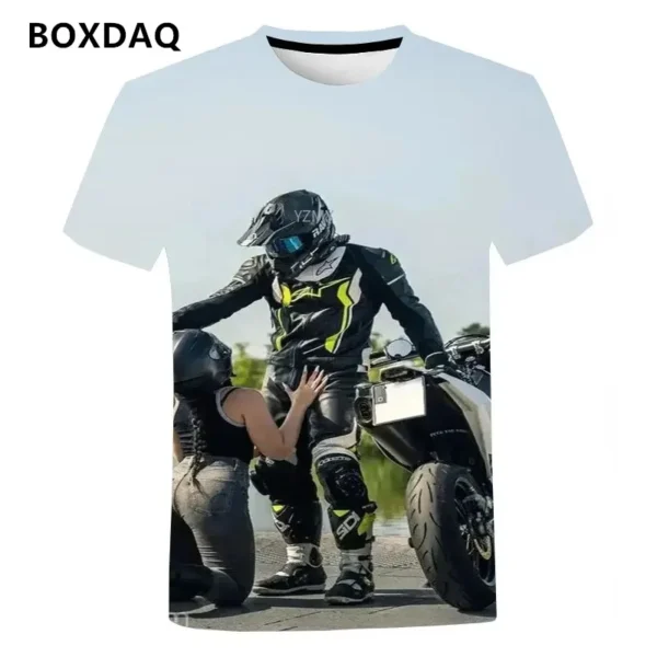 Fashion Trend Men's T-Shirts Cool Motorcycle Personality Street T Shirt High Quality 3D Printed Short Sleeve Male/Women Tops Tee - Image 5