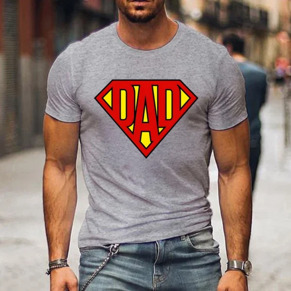 Fashion Funny Dad T Shirts Men Summer Harajuku Short Sleeve Streetwear Tops Father's Day Gift Loose Tees Round Neck Men Tshirt