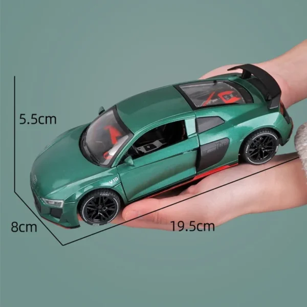 1:24 Audi R8 V10 Plus Sports Car Model Simulation Alloy Super Toy Car Kids Boy Gift Collection Miniature Car Toys - Image 6