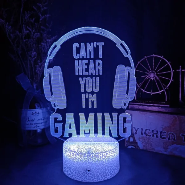 3D led lamp Gaming room light Games NightLight Gaming Table Lamp for Children Headphones Game Zone Lights Home Decor Gift - Image 2