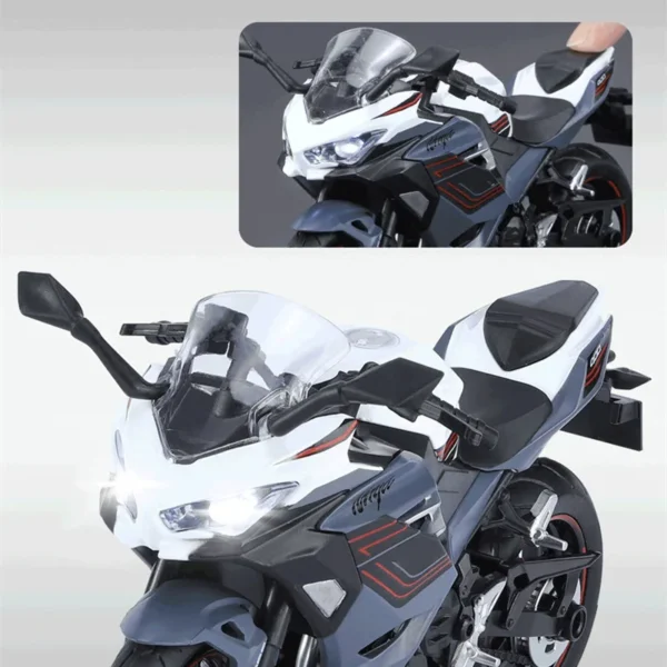 1:12 Kawasaki Ninja 400 Alloy Sports Motorcycle Model Diecast Street Race Motorcycle Model Simulation Sound and Light Kids Gifts - Image 3