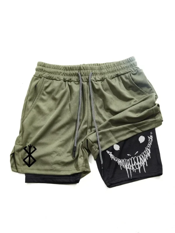 Berserk- Men's 2-in-1 sports shorts, running quick drying shorts, gym and fitness training, double layered - Image 3