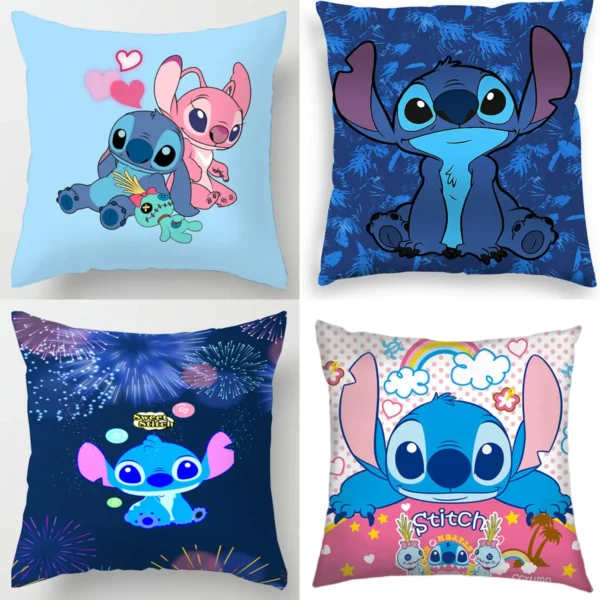 Anime Figure Disney Stitch Double Sided Print Pillowcase Kawaii Stitch Pillow Pillowcase Children Room Interior Decoration Gifts