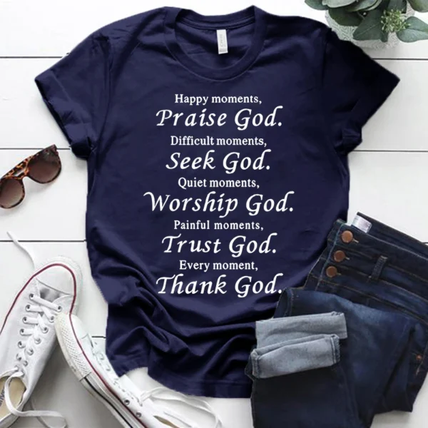 Thanks God Fashion Shirts for Men/Women; Christian Short Sleeve; Faith Shirts; God T-shirts; Unisex Jesus Shirts; Gifts for Chri - Image 3