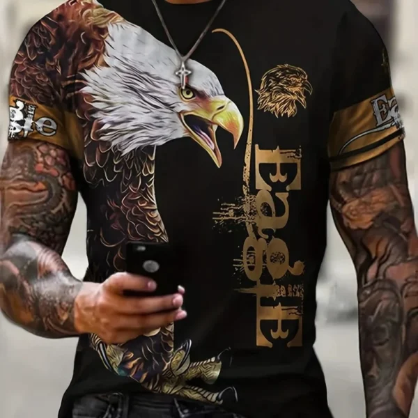 New Animal Graphic T-shirt For Men 3D Print Casual Short Sleeve Summer Round Neck Loose Tops Fashion Street Style Clothing Tees - Image 2