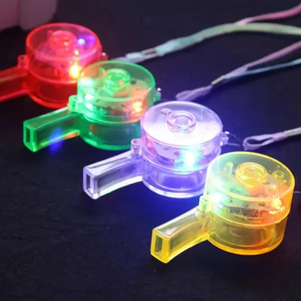 10-60pc LED Light up Whistle Glow Whistles Flashing Noisemaker Whistles Lanyard Necklace Glow in the Dark Wedding Birthday Party - Image 2