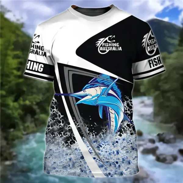 3d Men's T-Shirt Summer Outdoor Sea Fish Casual Fishing Clothing Fashion Trend Oversized Short Sleeve Top High Quality T-Shirt - Image 5