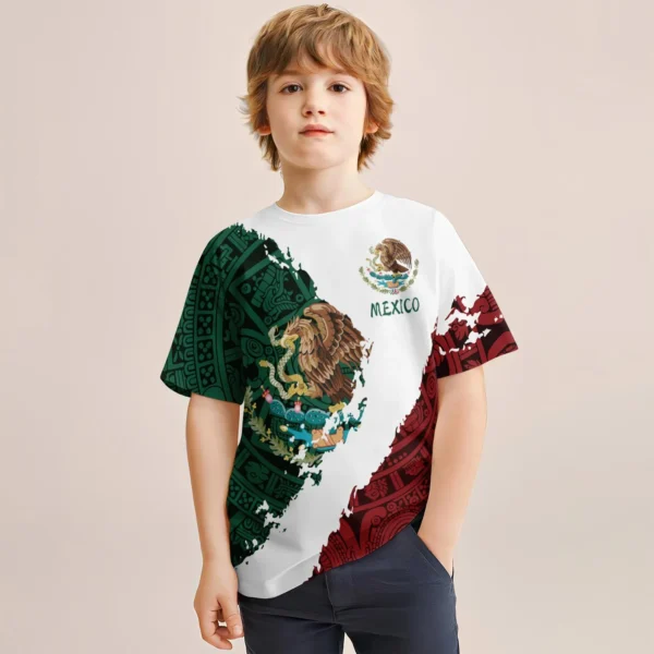 3D Printed Rooster Tee Mexican Inspired Boys Casual Short Sleeve Shirt Lightweight, Comfortable Round Neck Design Men Clothes - Image 5