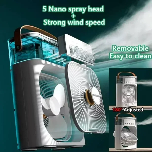 Portable 3 In 1 Fan AIr Conditioner Household Small Air Cooler LED Night Lights Humidifier Air Adjustment Home Fans Dropshipping - Image 4