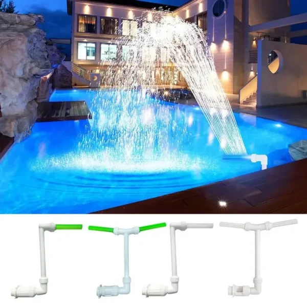 Swimming Pool Fountain Sprays Colorful LED Lights Pool Waterfall Fountains Outdoor Swimming Pool Spa Pond Waterfall Decoration - Image 2