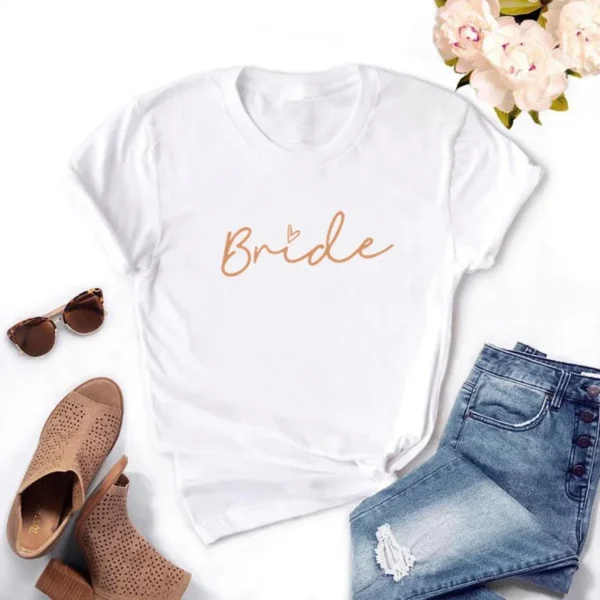 Women Flower Team Bride To Be Squad T-shirts 2024 EVJF Hen Party Bachelorette Girl Wedding Female Tops Tees - Image 3