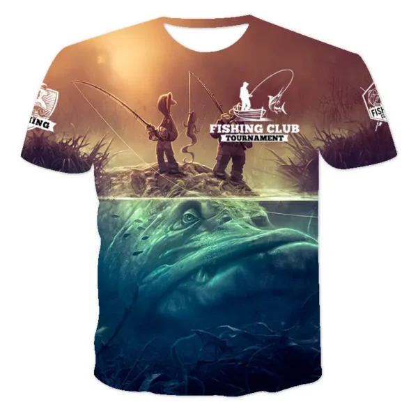 2023 Summer Newest Outdoor Fishing Shirt 3d Printed Fishing T-shirt For Men Short Sleeve Casual Fish Tops Tee - Image 2