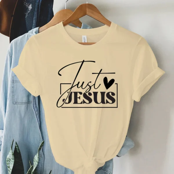 Just Love Jesus Print Women T-Shirts Christian Jesus Letter Shirt Harajuku Graphic Tops Female Summer Religious Christian Tshirt - Image 4