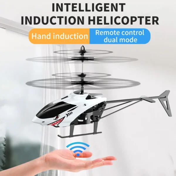 Remote Control Airplane Helicopter Flying Mini Interaction Airplane Gesture Sensing Children Flashing Light Aircraft Kids Toy - Image 2