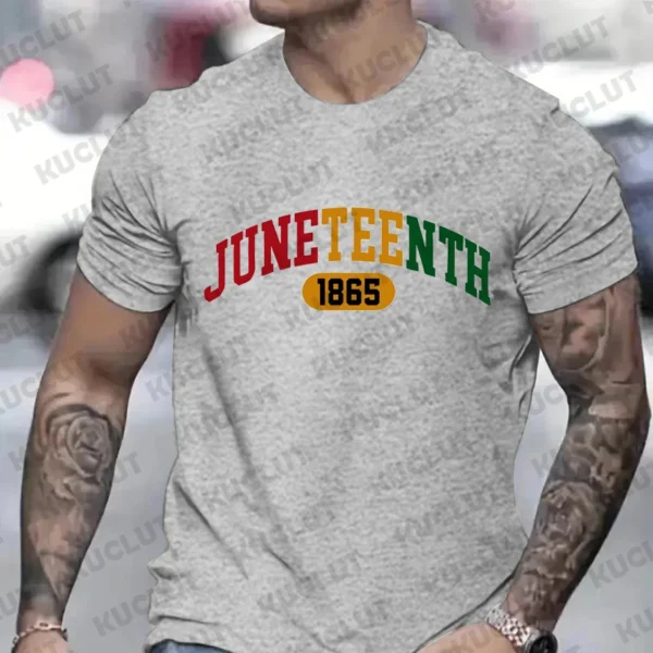 Juneteenth Mens T-Shirt Black Lives Matter T Shirts for Men Summer Streetwear Fashion Casual Shirt Freeish Since 1865 T-Shirts - Image 4