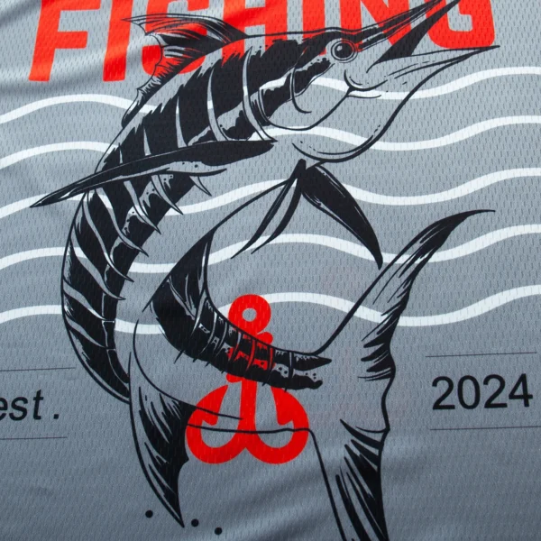 Long Sleeve T Shirt Men V-Neck Funny Fishing Graphic Printing Clothing Brand Oversized Tee Summer Outdoor Fashion 2024 - Image 4