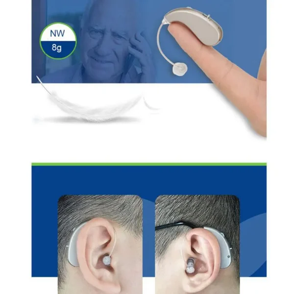 Behind the Ear Hearing Aids Rechargeable Sound Amplifier Elderly Deafness Help - Image 4