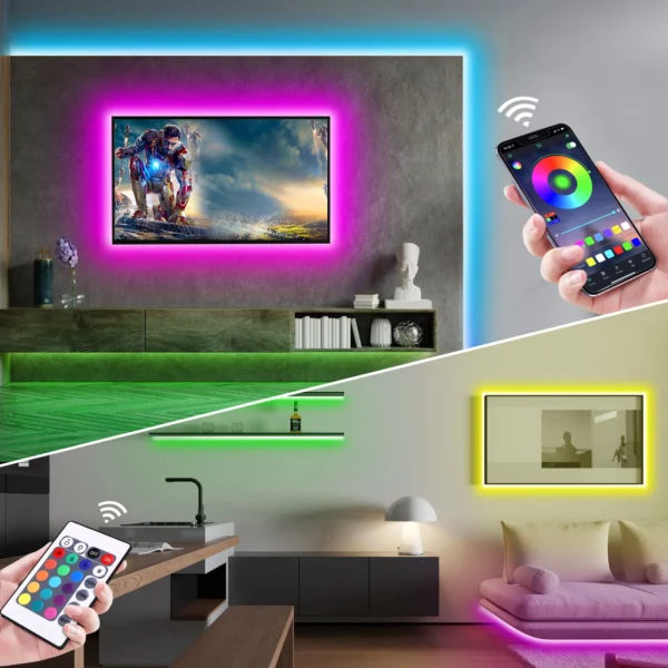 DC5V RGB Neon LED Strip Bluetooth App with 24key Remote Waterproof Neon Strip Light RGB Strip for TV Home Outdoor Decor Lighting - Image 3