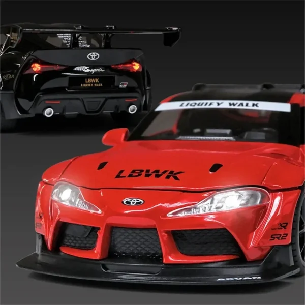 1:22 Toyota SUPRA Racing Car Model Alloy Diecasts & Toy Metal Vehicles Toy Car Model High Simulation Sound Light Kids Toys - Image 4