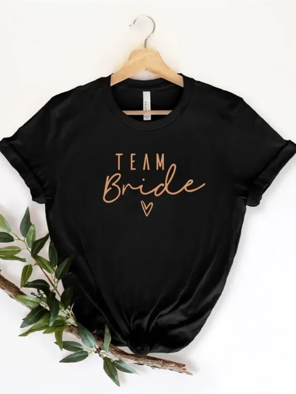 Women Flower Team Bride To Be Squad T-shirts 2024 EVJF Hen Party Bachelorette Girl Wedding Female Tops Tees - Image 5