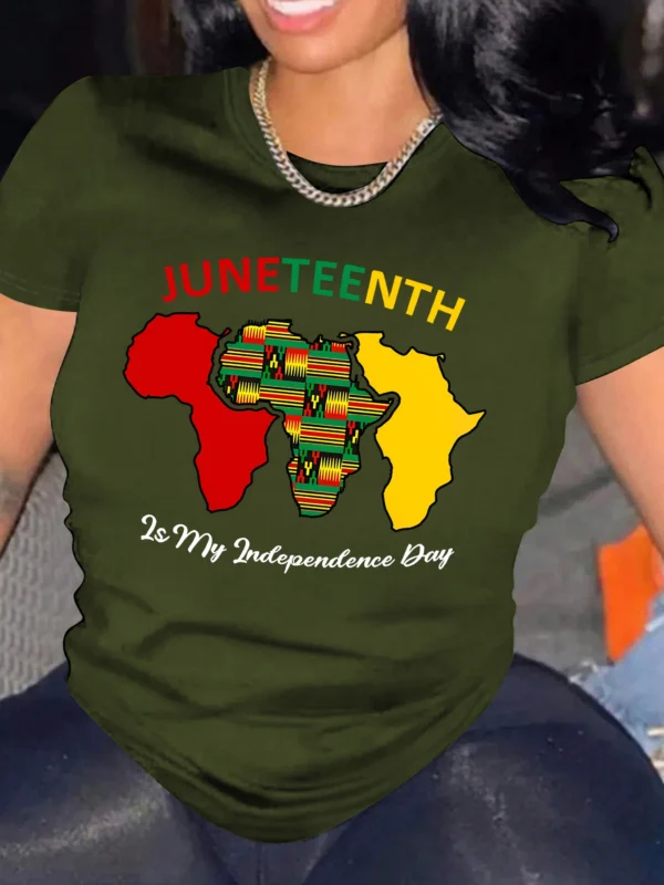 New T-shirts For Women Juneteenth Is My Independence Day Print T Shirt Streetwear Clothes Graphic T Shirt Female Graphic Tops - Image 3