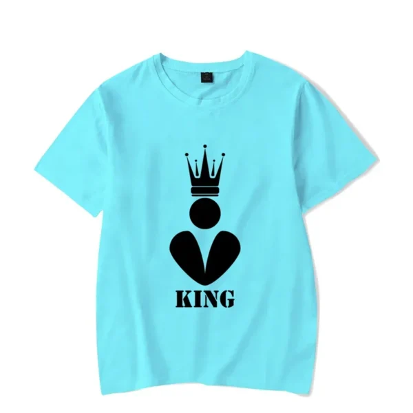 Luminous King Queen T Shirts Couple Tshirt Wife Husband Summer Tops Women Y2k Streetwear Men Oversized T Shirt Couples Glowing - Image 4