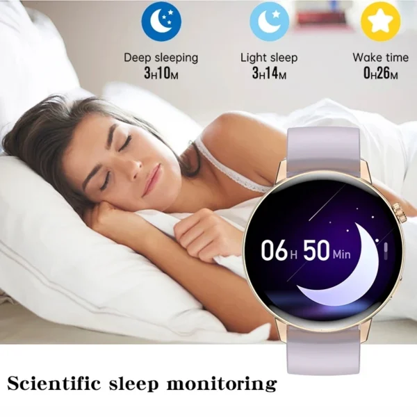 Smartwatch showing sleep tracking data.