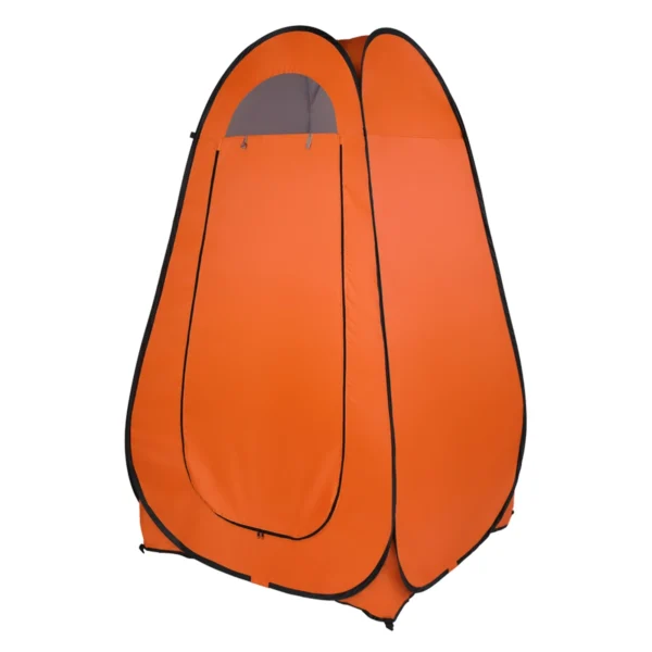 Orange portable changing room tent.